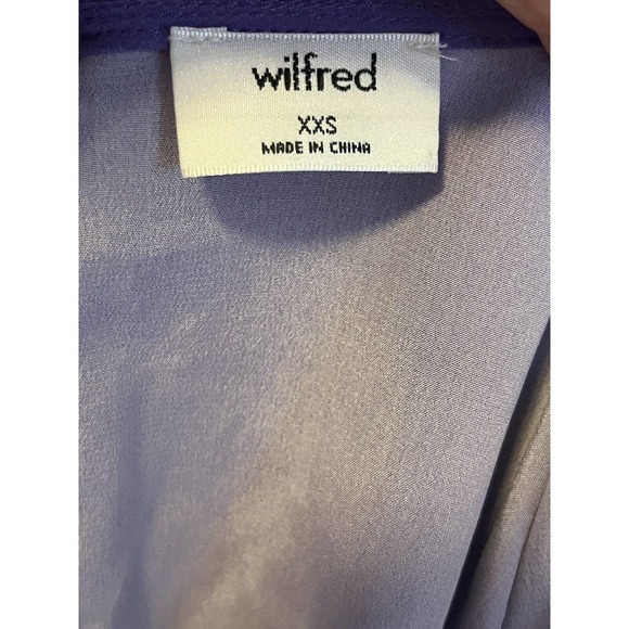 Wilfred Aritzia •XXS• Crane Bird Print Silk Crepe Blouse Top Keyhole Back $110 - Picture 8 of 10